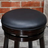 ZUN 24" Counter Stool, Natural Finish, Saddle Leather Seat B04660650