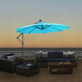 ZUN 10 FT Solar LED Patio Outdoor Umbrella Hanging Cantilever Umbrella Offset Umbrella Easy Open W41923058