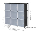 ZUN 9-Cube DIY Plastic Closet Cabinet, Modular Book Shelf Organizer Units, Storage Shelving with Doors 38883531