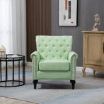 ZUN Mid-Century Modern Accent, Linen Armchair w/Tufted Back/Wood Legs, Upholstered Lounge Arm W133360440
