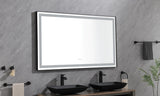 ZUN 84*48Super Bright Led Bathroom Mirror with Lights, Metal Frame Mirror Wall Mounted Lighted Vanity W127253840