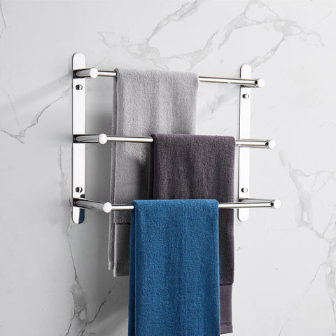 ZUN THREE Stagger Layers Towel Rack SUS304 Stainless Steel Hand Polishing Mirror Polished Finished 01286098