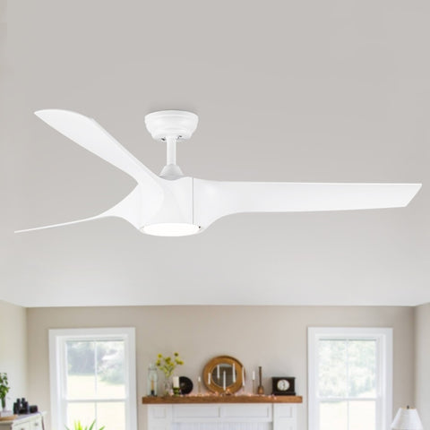 ZUN 56 In.Intergrated LED Ceiling Fan with White ABS Blade W136756003