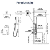 ZUN Shower System Shower Faucet Combo Set Wall Mounted with 10" Rainfall Shower Head and handheld shower 64887851