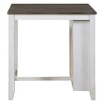 ZUN Transitional Design White and Gray Finish 3-piece Pack Counter Height Set Table w Display Shelf USB B01166428