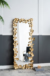 ZUN 61" x 31" Full Length Mirror with Golden Leaf Accents, Floor Miiror for Living Room Bedroom W2078135189