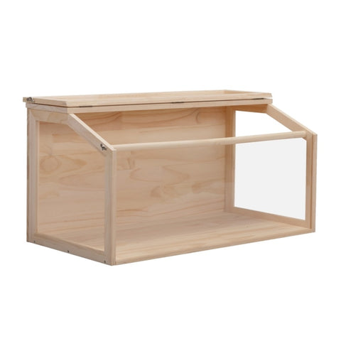 ZUN Wooden Hamster Cage Small Animals House, Acrylic Hutch for Dwarf Hamster, Guinea Pig, Chinchilla, W2181P152982