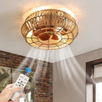 ZUN 20Inches Pastoral Style Ceiling Fan with Lights , Monochromatic Lamp, Remote Control, 6 Gear Wind W2009125033