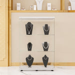 ZUN Two-door Glass Display Cabinet 3 Shelves with Door, Floor Standing Curio Bookshelf for Living Room 43021305