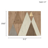 ZUN Layered Triangles Wood Wall Decor B03596593