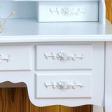 ZUN Foldable 3 Mirrors with 7 Drawers Dressing Table White 65661599