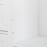 ZUN Single Door Bathroom Storage Cabinet with 4 Drawers White 80099521