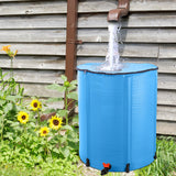 ZUN 50 Gallon Folding Rain Barrel Water Collector Blue 84499437