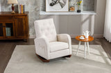 ZUN High Back Rocking Chair Nursery Chair .Comfortable Rocker Fabric Padded Seat .Modern High Back W153982356