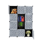 ZUN Cube Storage 12-Cube Closet Organizer Storage Shelves Cubes Organizer DIY Closet Cabinet with Doors 90598085