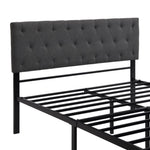 ZUN Full Size Storage Bed Metal Platform Bed with a Big Drawer - Gray WF212444AAE