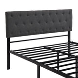 ZUN Full Size Storage Bed Metal Platform Bed with a Big Drawer - Gray WF212444AAE