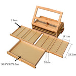 ZUN XHH-3 Portable 3 Layers Drawer 4 Adjustable Gears Beech Tabletop Easel Burlywood 15670261