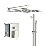 ZUN Shower System with Adjustable Slide Bar,12 Inch Wall Mounted Square Shower System with Rough-in W124382456