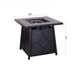 ZUN 40,000 BTU Steel Propane Gas Fire Pit Table With Steel lid, Weather Cover W2029120084