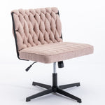 ZUN Armless Office Desk Chair No Wheels, PINK W1372104850