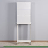 ZUN Bathroom Wooden Storage Cabinet Over-The-Toilet Space Saver with a Adjustable Shelf 23.62x7.72x67.32 58603811