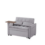 ZUN Grey Velvet Loveseat Sofa Bed W588132116