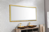 ZUN 72in. W x 48in. H Oversized Rectangular Black Framed LED Mirror Anti-Fog Dimmable Wall Mount W127290910