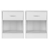ZUN 2pcs Night Stands with Drawer White 60343412