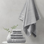 ZUN 100% Cotton Feather Touch Antimicrobial Towel 6 Piece Set B03595634