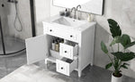 ZUN 30" Bathroom Vanity with Sink Top, Bathroom Vanity Cabinet with Door and Two Drawers, Solid Wood WF311620AAK