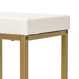 ZUN TREXM 3-piece Modern Pub Set with Faux Marble Countertop and Bar Stools, White/Gold WF194723AAK