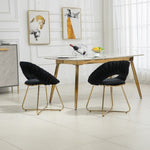 ZUN COOLMORE Accent Set of 2, Velvet Side with Gold Legs, Mid-Century Upholstered Dining W395111805