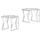 ZUN Nesting End Table Set of 2 Glass Table Set for Living Room W158980698