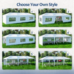 ZUN 10x30' Wedding Party Canopy Tent Outdoor Gazebo with 8 Removable Sidewalls W121270358