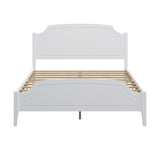 ZUN White Contemporary Roman Style, Solid Wood Bed, Queen Size Bed Frame, No Box Spring Needed, Paint W1596102250
