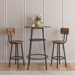 ZUN Bar table, equipped with 2 bar stools , with backrest and partition W57868878