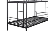 ZUN Metal Twin over Twin Bunk Bed/ Heavy-duty Sturdy Metal/ Noise Reduced Design/ 2 Side Ladders/ Safety W42752421