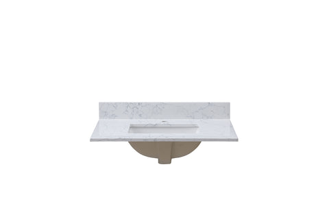 ZUN Montary 31"x 22" bathroom stone vanity top Carrara jade engineered marble color with undermount W50934993