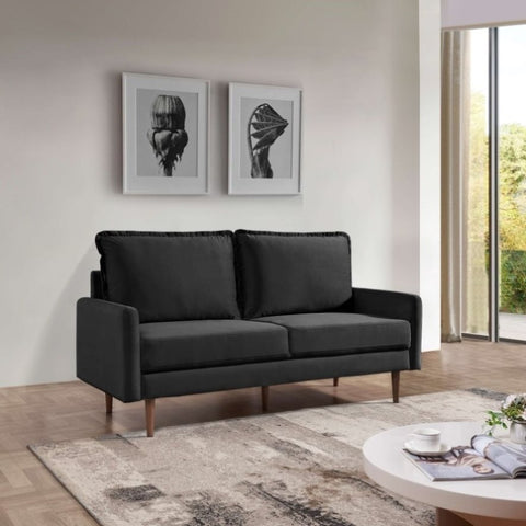 ZUN 69” Upholstered Velvet Sofa Couch, Modern Craftsmanship Seat with 3-Seater Cushions & Track Square B082111409