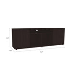 ZUN Falmouth Rectangle 3-Shelf TV Stand Black Wengue B06280393