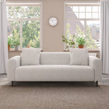 ZUN 77.2″ Large size two Seat Sofa,Modern Upholstered,White mohair Granular velvet W1767132491