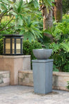 ZUN 35.5" Polyresin Gray Zen Bowl Water Fountain, Outdoor Bird Feeder /Bath Fountains, Relaxing Water W2078125235