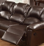 ZUN Motion Recliner Chair 1pc Glider Couch Living Room Furniture Brown Bonded Leather HS00F6676-ID-AHD