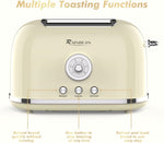 ZUN Toaster 2 Slice Retro Toaster Stainless Steel with 6 Bread Shade Settings and Bagel Cancel Defrost 80523923