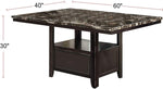 ZUN Dining Room 1pc Table w Shelve Storage Base Faux Marble Top Birch wood MDF Dining Table B011130014