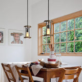 ZUN Vintage Rustic Pendant Light Metal Cage Pendants with Adjustable Length Farmhouse Caged Hanging 76771443