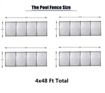 ZUN 48x4 Ft Outdoor Pool Fence With Section Kit,Removable Mesh Barrier,For Inground Pools,Garden And 55832879