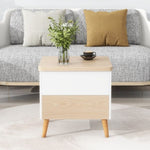 ZUN Modern Multi-functional Coffee Table Extendable with Storage & Lift Top in Oak WF307473AAY