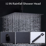 ZUN 12inch Shower System With Waterfall Tub Spout and Handheld Shower Head W121749910